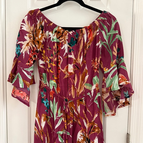 Off the Shoulder Floral Romper - Picture 1 of 5